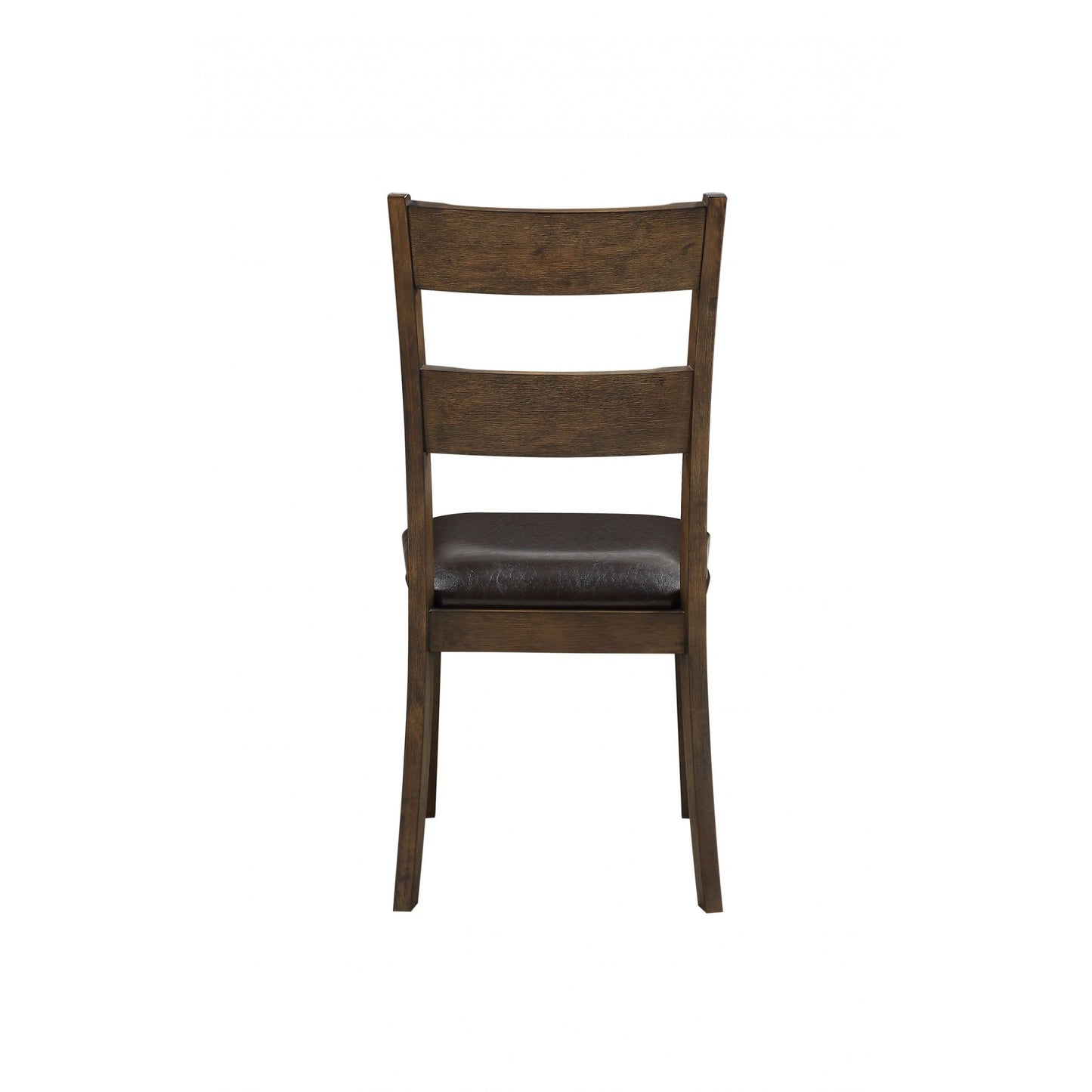 HomeRoots Dark Oak Ladder Back Dining Chairs in Set of Two