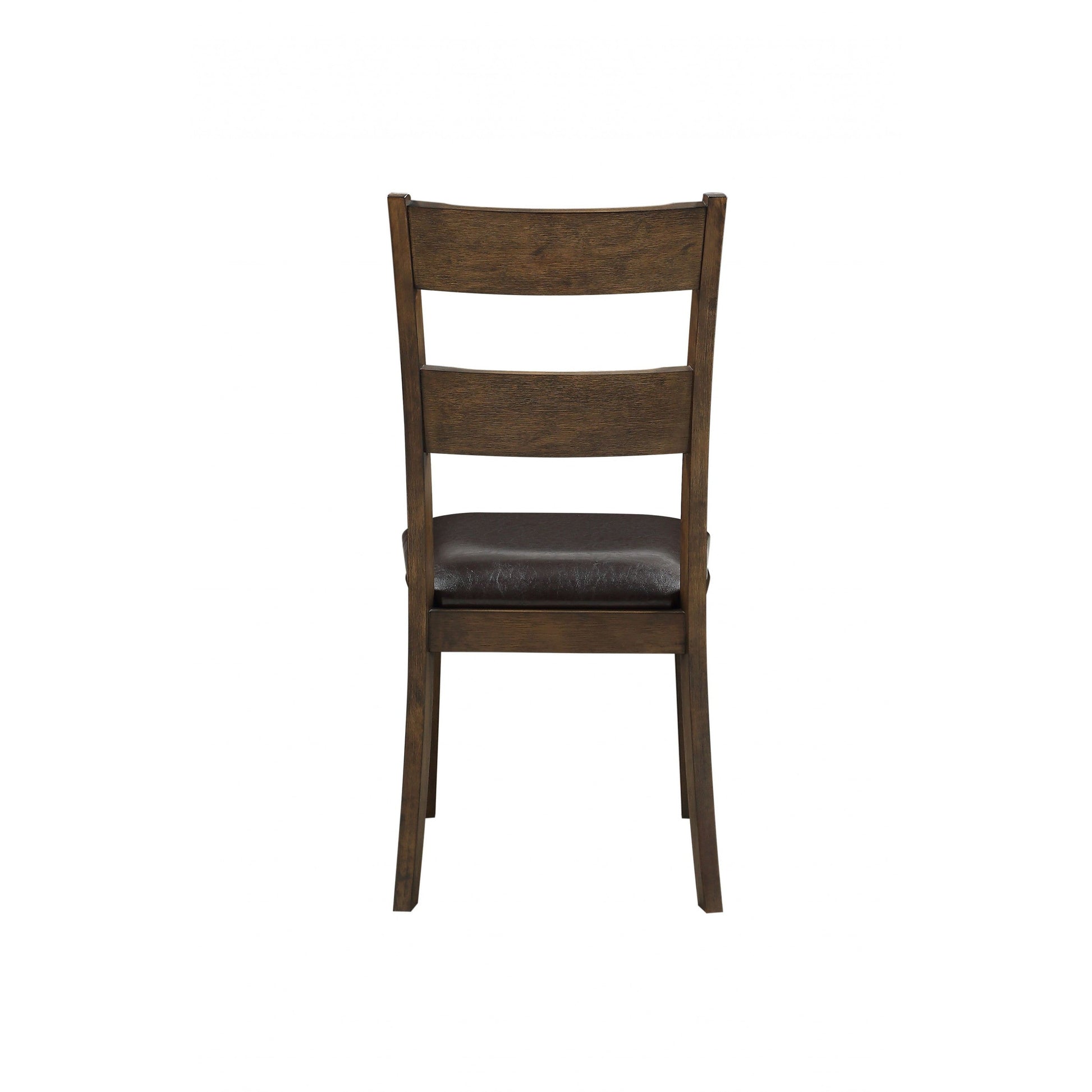 HomeRoots Dark Oak Ladder Back Dining Chairs in Set of Two