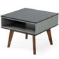 HomeRoots Dark Oak and Shades of Gray Open Rectangle End Table