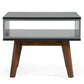 HomeRoots Dark Oak and Shades of Gray Open Rectangle End Table