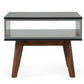 HomeRoots Dark Oak and Shades of Gray Open Rectangle End Table