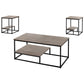 HomeRoots Dark Taupe Black Metal Table in Set of Three