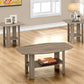 HomeRoots Dark Taupe Contemporary Table in Set of 3
