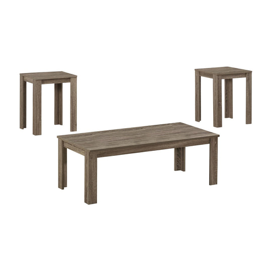 HomeRoots Dark Taupe Contemporary Table in Set of 3
