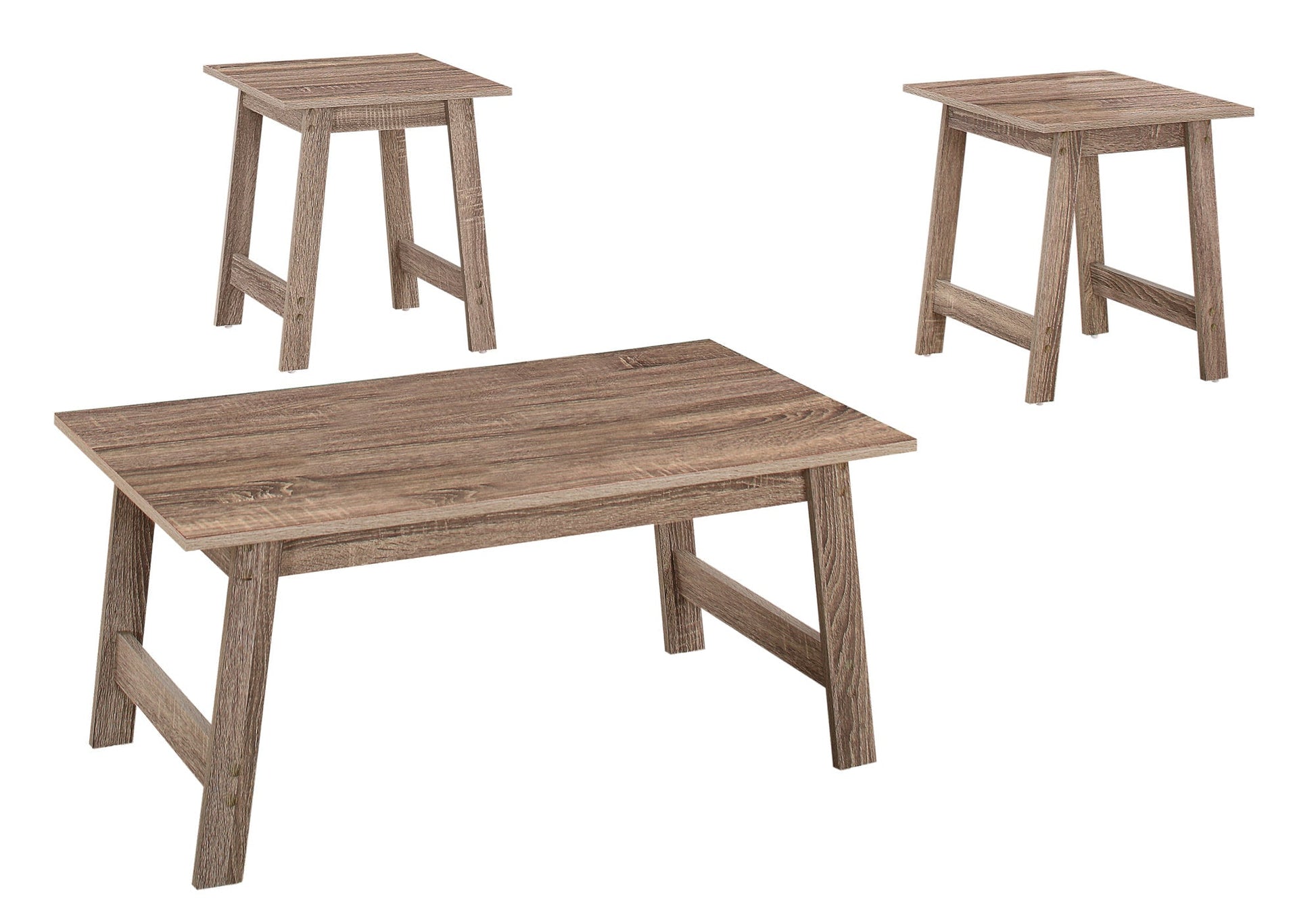 HomeRoots Dark Taupe Contemporary Table in Set of 3