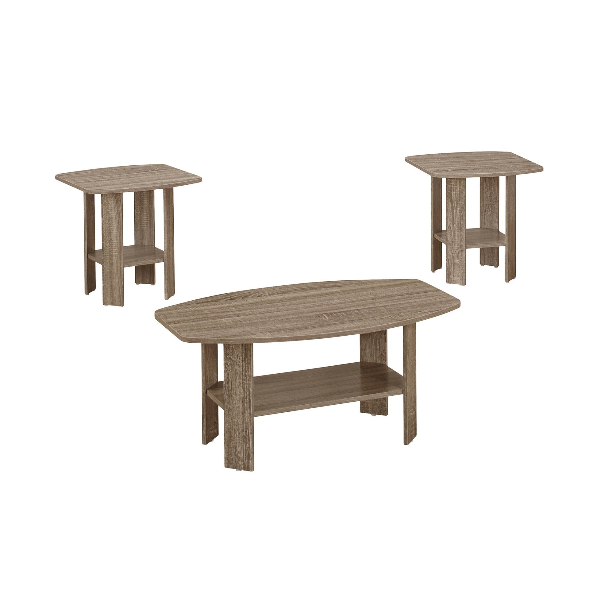 HomeRoots Dark Taupe Contemporary Table in Set of 3