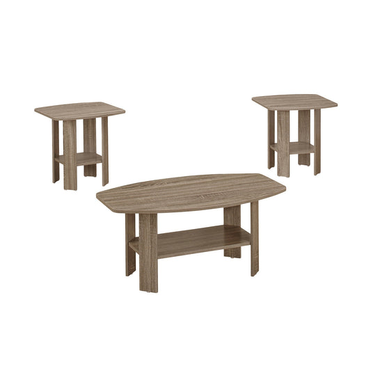 HomeRoots Dark Taupe Contemporary Table in Set of 3