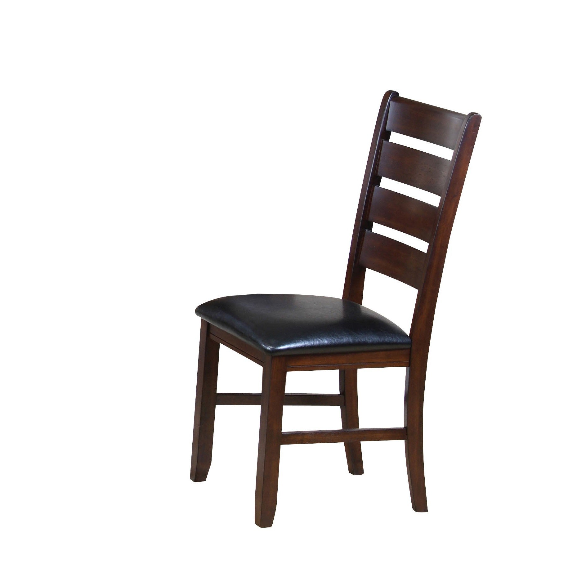 HomeRoots Dark Wood Black Faux Leather Dining Or Side Chairs In Set Of Two