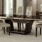 HomeRoots Dark Wood Modern Pedestal Dining Table in Espresso Finish