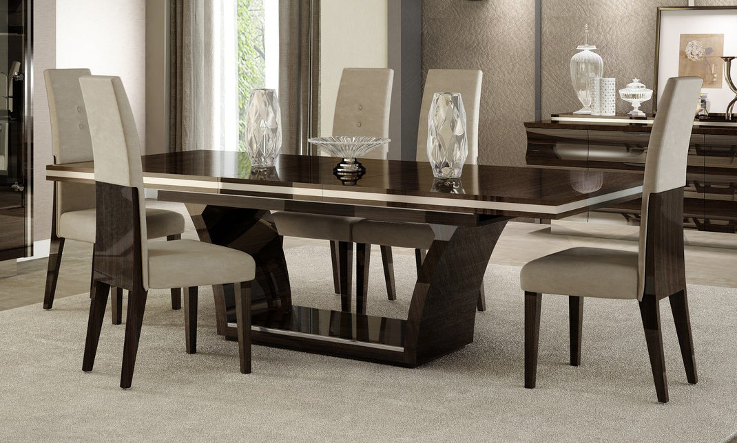 HomeRoots Dark Wood Modern Pedestal Dining Table in Espresso Finish