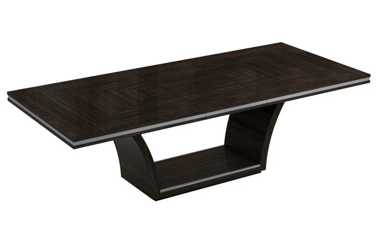 HomeRoots Dark Wood Modern Pedestal Dining Table in Espresso Finish