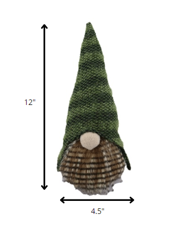 HomeRoots Dark and Light Green Striped Gnome