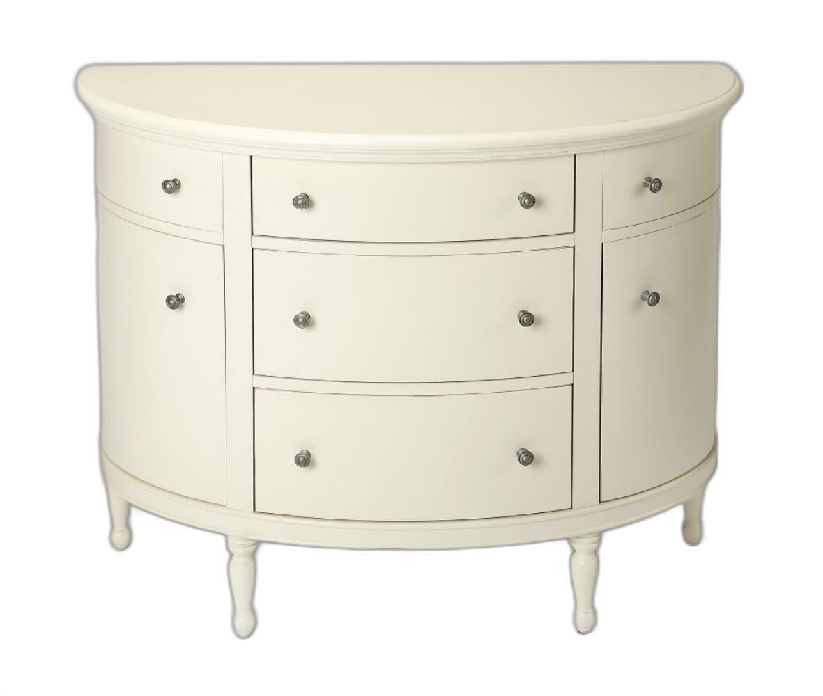 HomeRoots Demilune Console Chest in White Finish