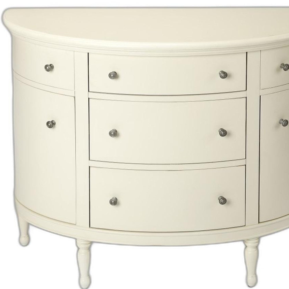 HomeRoots Demilune Console Chest in White Finish