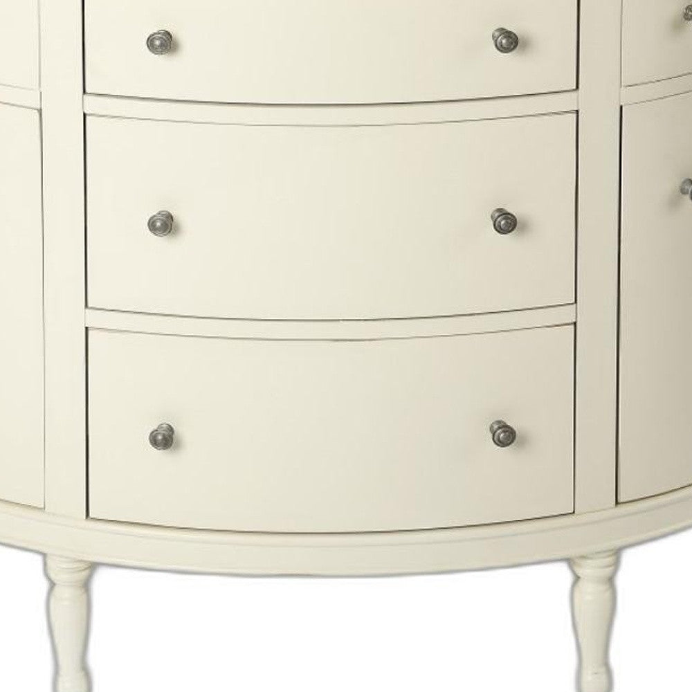 HomeRoots Demilune Console Chest in White Finish