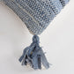 HomeRoots Denim Blue Repurposed Woven Strips Lumbar Pillow