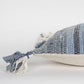 HomeRoots Denim Blue Repurposed Woven Strips Lumbar Pillow