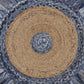 HomeRoots Denim and Natural Jute Fringed Round Rug