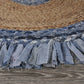 HomeRoots Denim and Natural Jute Fringed Round Rug