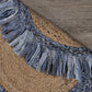 HomeRoots Denim and Natural Jute Fringed Round Rug