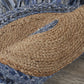 HomeRoots Denim and Natural Jute Fringed Round Rug