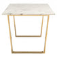 HomeRoots Designer's Choice White Faux Marble Dining Table With Gold Base Finish