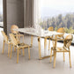 HomeRoots Designer's Choice White Faux Marble Dining Table With Gold Base Finish