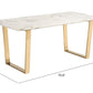 HomeRoots Designer's Choice White Faux Marble Dining Table With Gold Base Finish