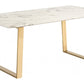 HomeRoots Designer's Choice White Faux Marble Dining Table With Gold Base Finish