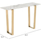 HomeRoots Designer's Choice White Faux Marble and Gold Console Table