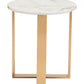 HomeRoots Designer's Choice White Faux Marble and Gold End Table