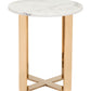 HomeRoots Designer's Choice White Faux Marble and Gold End Table