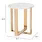 HomeRoots Designer's Choice White Faux Marble and Gold End Table