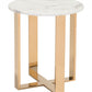 HomeRoots Designer's Choice White Faux Marble and Gold End Table