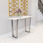 HomeRoots Designer's Choice White Faux Marble and Steel Console Table