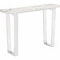 HomeRoots Designer's Choice White Faux Marble and Steel Console Table