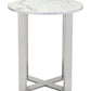 HomeRoots Designer's Choice White Faux Marble and Steel End Table