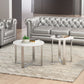 HomeRoots Designer's Choice White Faux Marble and Steel End Table