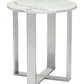 HomeRoots Designer's Choice White Faux Marble and Steel End Table