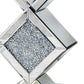 HomeRoots Diamond Mirrored Side Table in Silver Finish