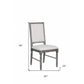 HomeRoots Dining Chairs Weathered Gray Rubberwood Legs Seat Solid Back In Set Of Two