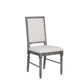 HomeRoots Dining Chairs Weathered Gray Rubberwood Legs Seat Solid Back In Set Of Two