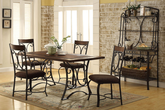 HomeRoots Dining Table Cherry Antique Black - Slate Mdf WWood Veneer Cherry Antique Black