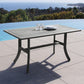 HomeRoots Dining Table With Curved Legs in Distressed Grey Finish