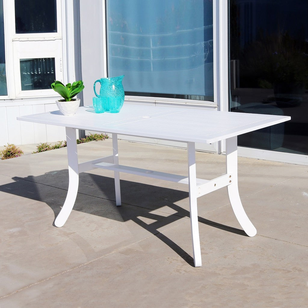 HomeRoots Dining Table With Curved Legs in White Finish