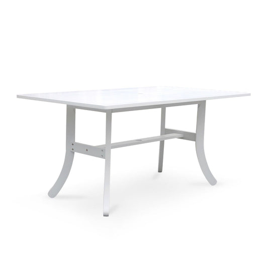 HomeRoots Dining Table With Curved Legs in White Finish