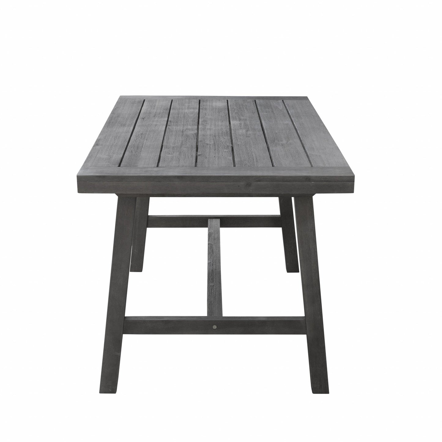 HomeRoots Dining Table With Leg Support in Dark Grey Finish