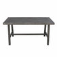 HomeRoots Dining Table With Leg Support in Dark Grey Finish