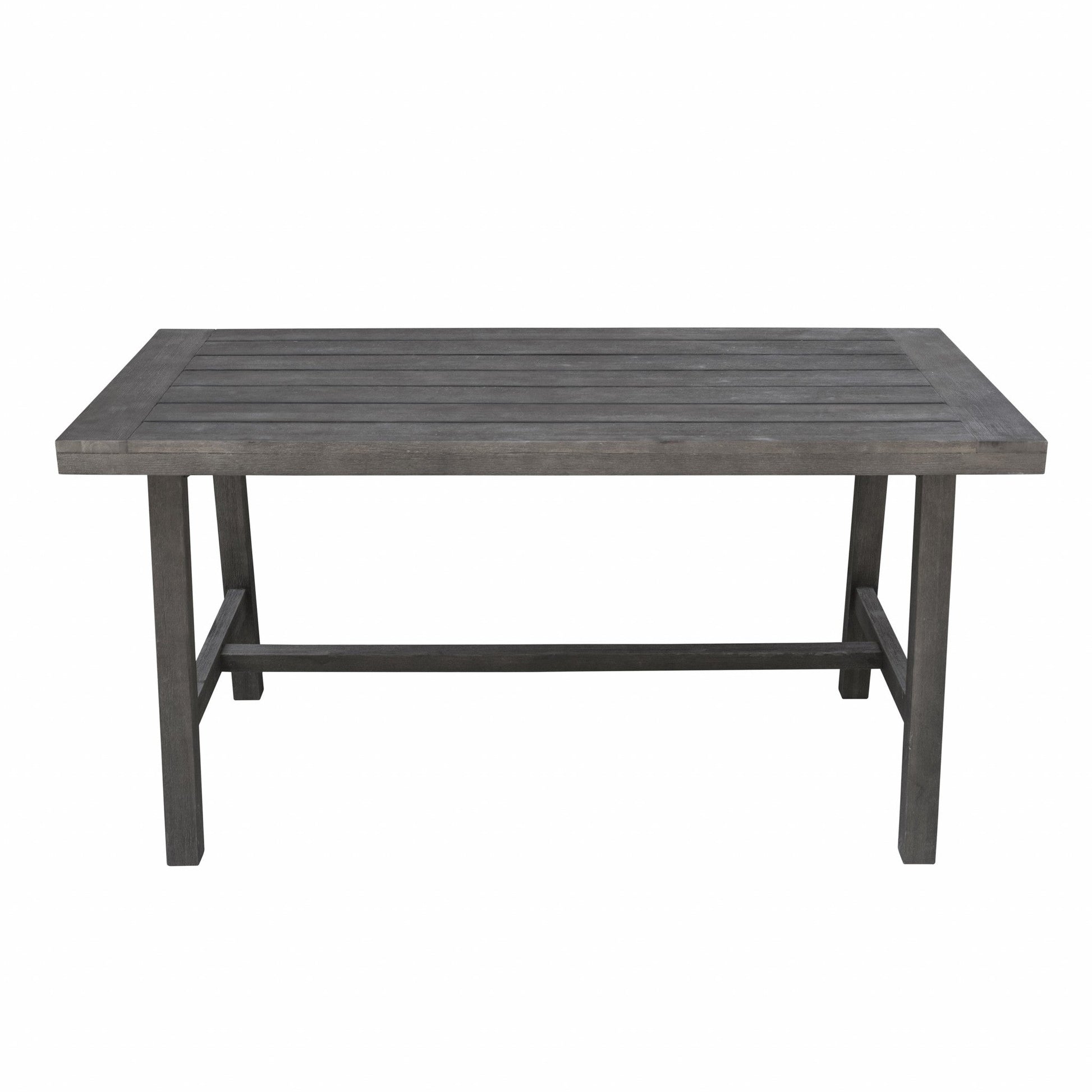 HomeRoots Dining Table With Leg Support in Dark Grey Finish