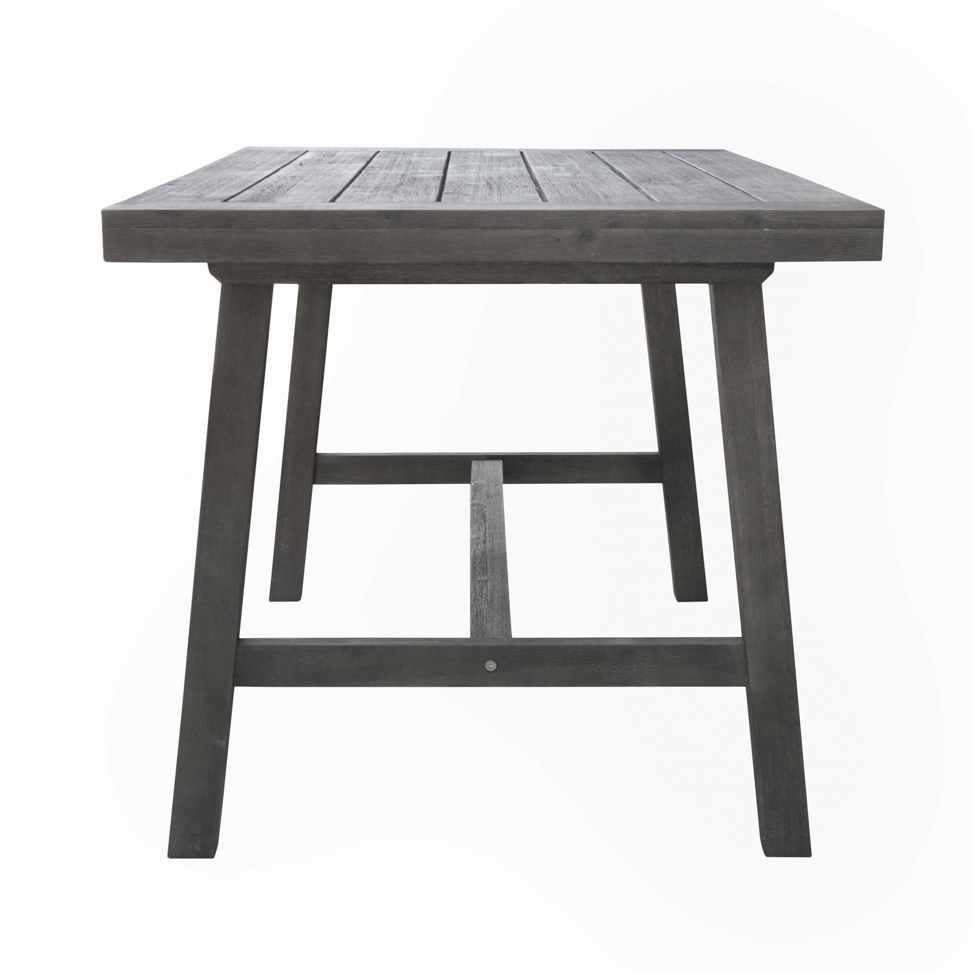 HomeRoots Dining Table With Leg Support in Dark Grey Finish